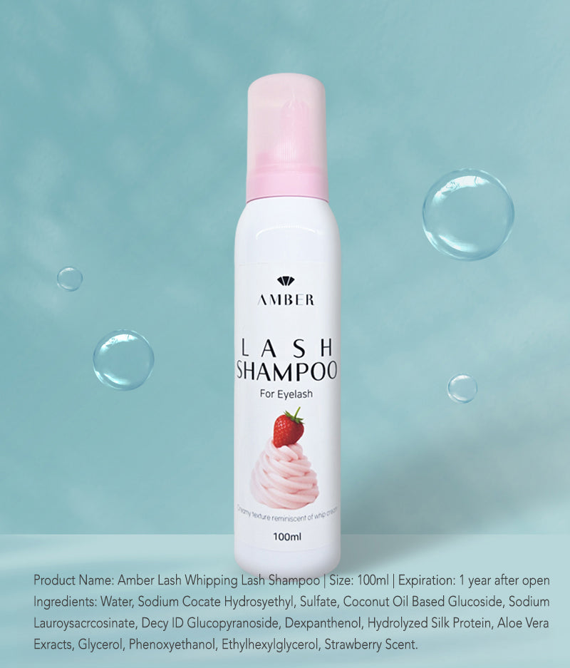 Amber Whipping Lash Shampoo bottle – Whipped Foam Lash Cleanser for Eyelash