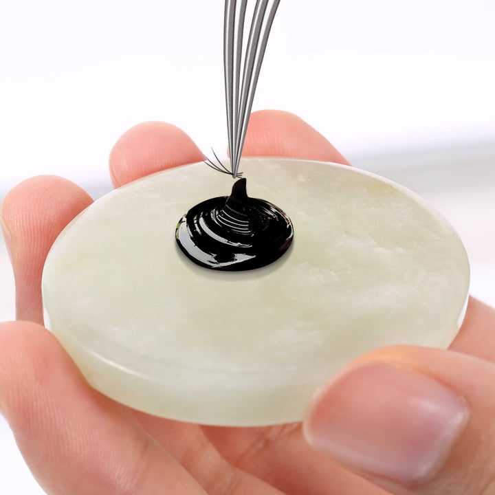 2 pcs Wide Jade Stone Glue Pallet - Amber Lash