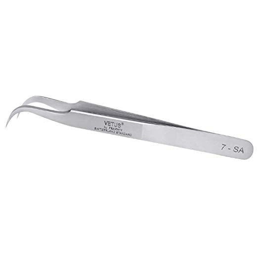 Vetus Pro ESD Safe Fine Tip Curved Tweezers - ESD-15 - AVS