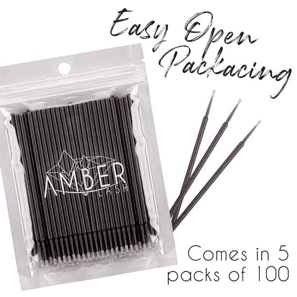 500pcs Disposable Micro Brushes Applicators - Amber Lash