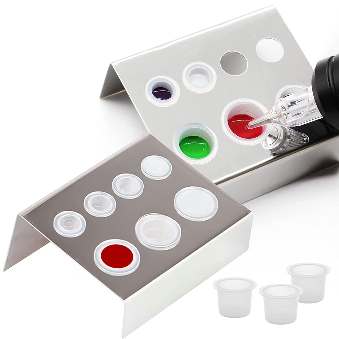 7 Holes Stainless Steel Pigment Cup Holder Stand