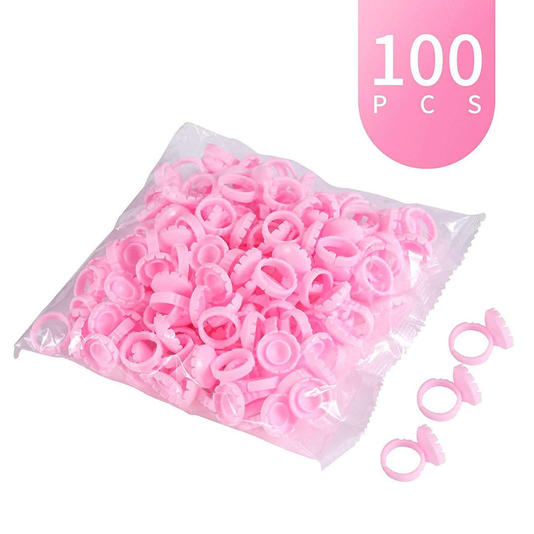 Pink Volume Glue Rings (100pcs) - Amber Lash