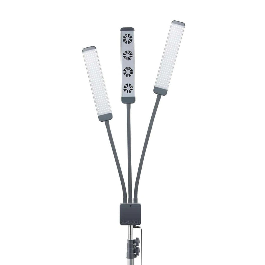 GLAMCOR AIRING LED Lighting Kit for Eyelash Extension and Beauty, Skincare, Filming, and Photography | Exhaust, dryer fan, and LED lighting in one - Amber Lash