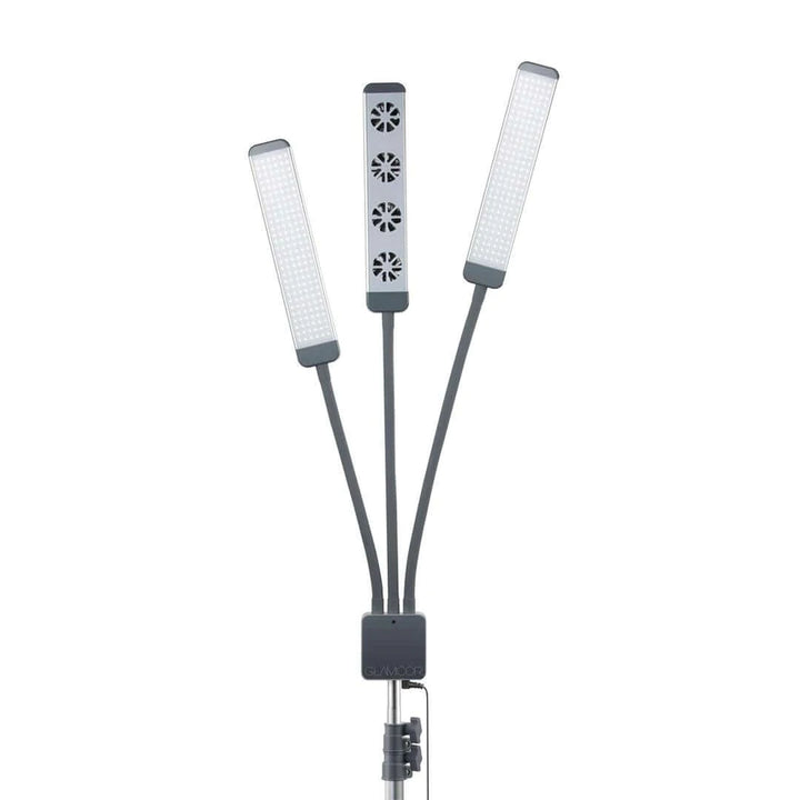 GLAMCOR AIRING LED Lighting Kit for Eyelash Extension and Beauty, Skincare, Filming, and Photography | Exhaust, dryer fan, and LED lighting in one - Amber Lash