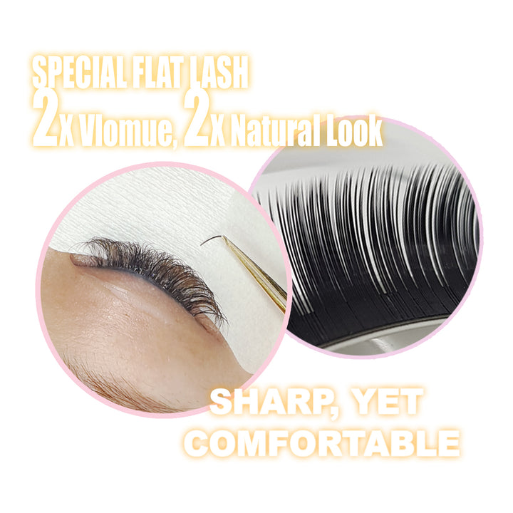 "High-bonding flat matte lashes in dark brown, lightweight and residue-free"