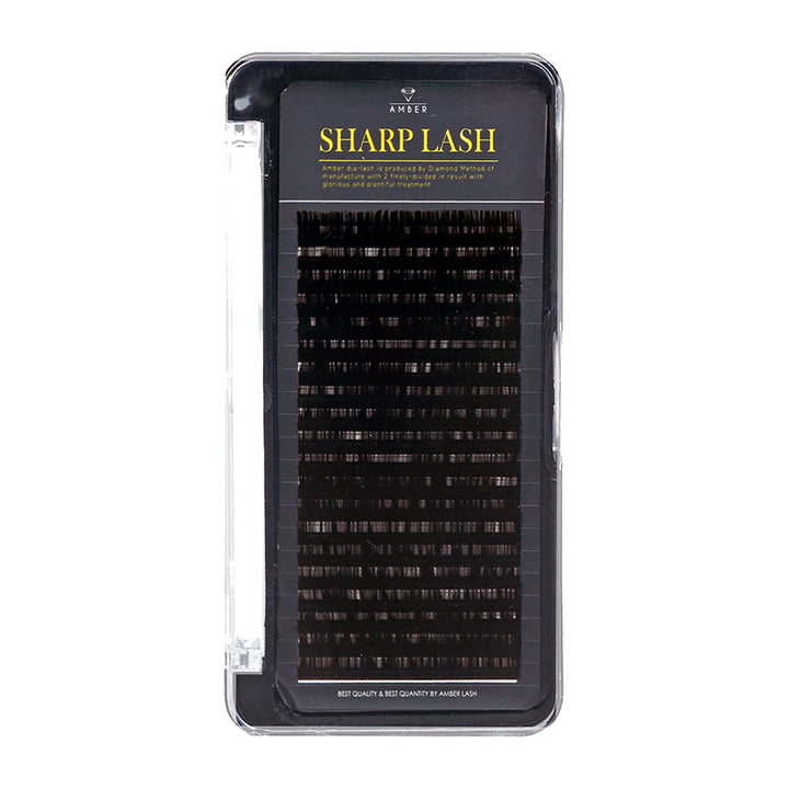 "Professional 20-row matte flat eyelash extensions in dark brown, made with TORAY fiber"