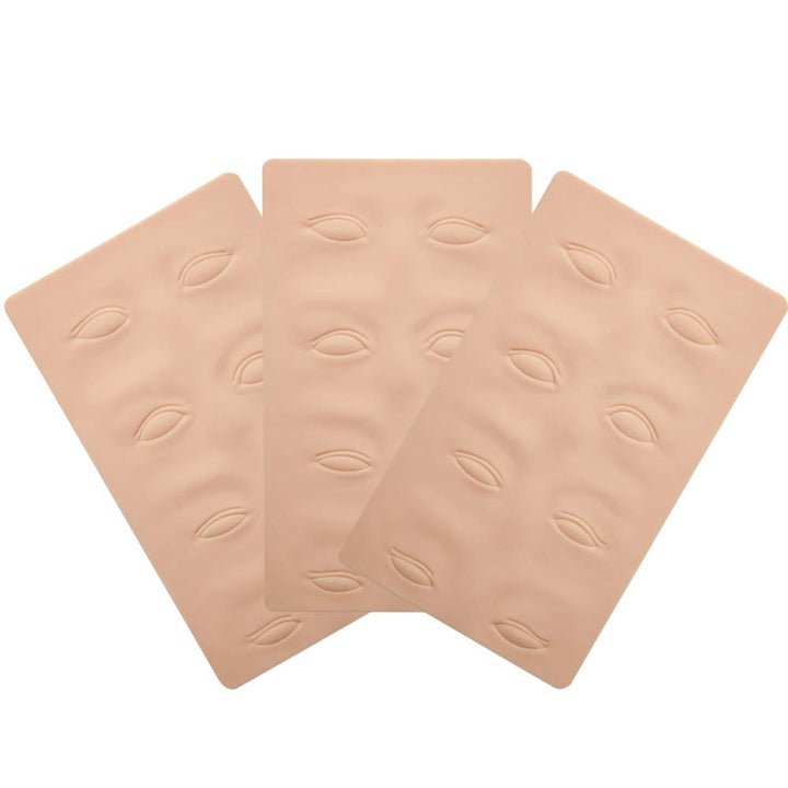 3D Fake Skin Practice Sheets for Microblading, PMU, Tattoos - 3pcs Set - - Amber Lash