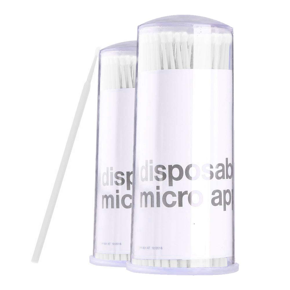 200pcs Disposable Micro Brushes Applicators, Various Colors, 2pack(100pcs) - Amber Lash